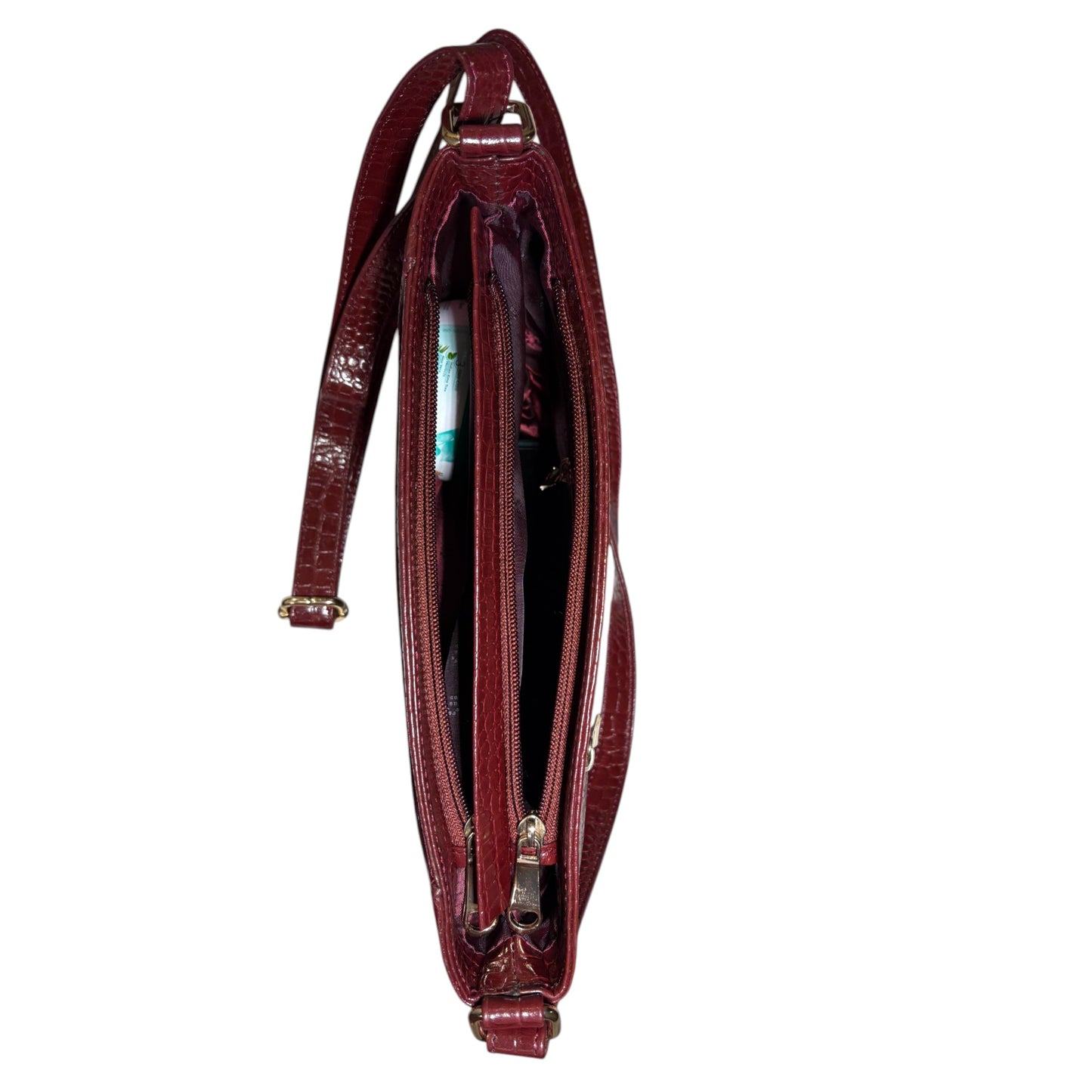 Stylish Croc-Embossed Leather Sling Bag for Women – Maroon Crossbody Purse with Adjustable Strap & Spacious Interior | Genuine Leather Everyday Shoulder Bag for Work, Travel & Casual Use (Maroon)
