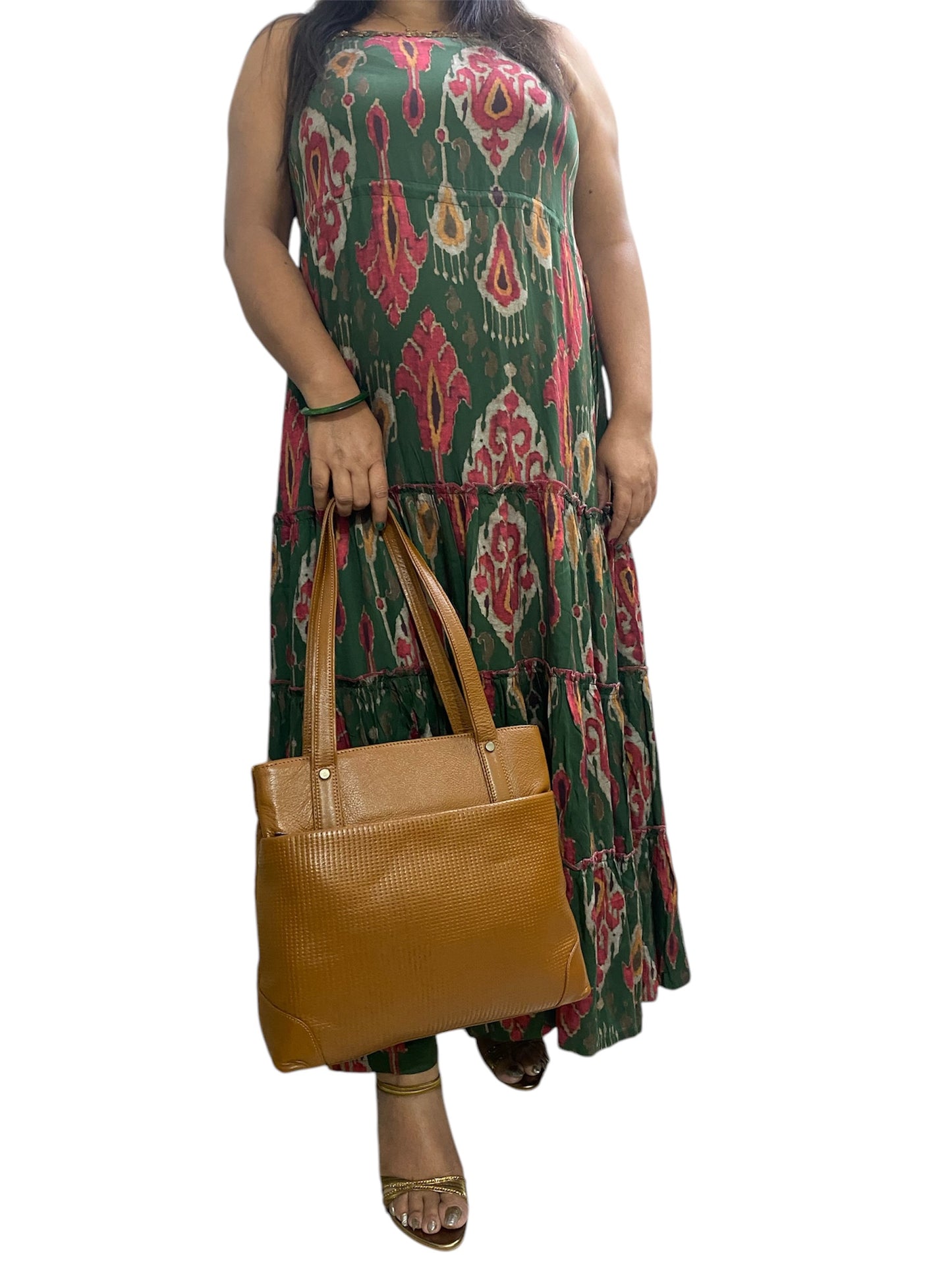 LIDA FASHION Trendy Leather Utility Tote Bag for Women, Tan Brown