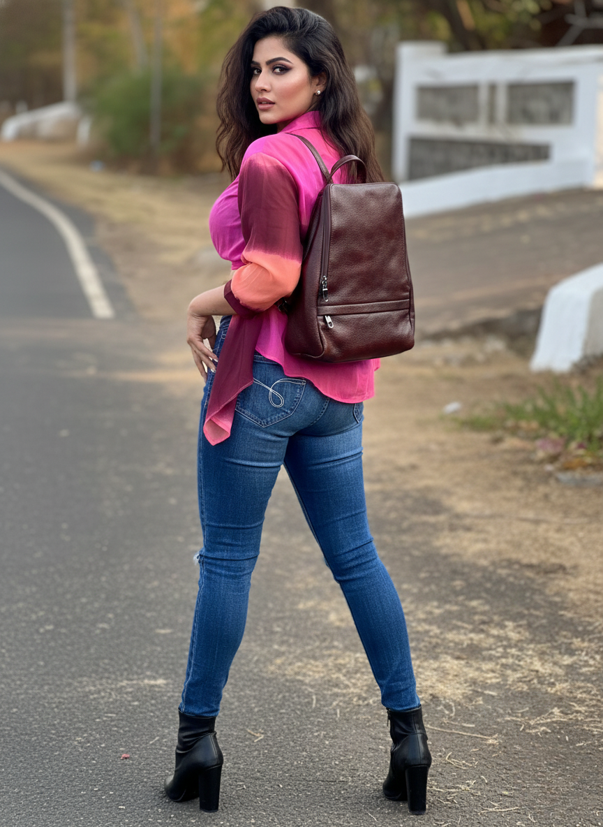 Stylish Women’s Leather Backpack | Genuine Leather Daypack with Multiple Zipper Compartments | Elegant, Lightweight & Durable Bag for Office, Travel, Shopping & Daily Use