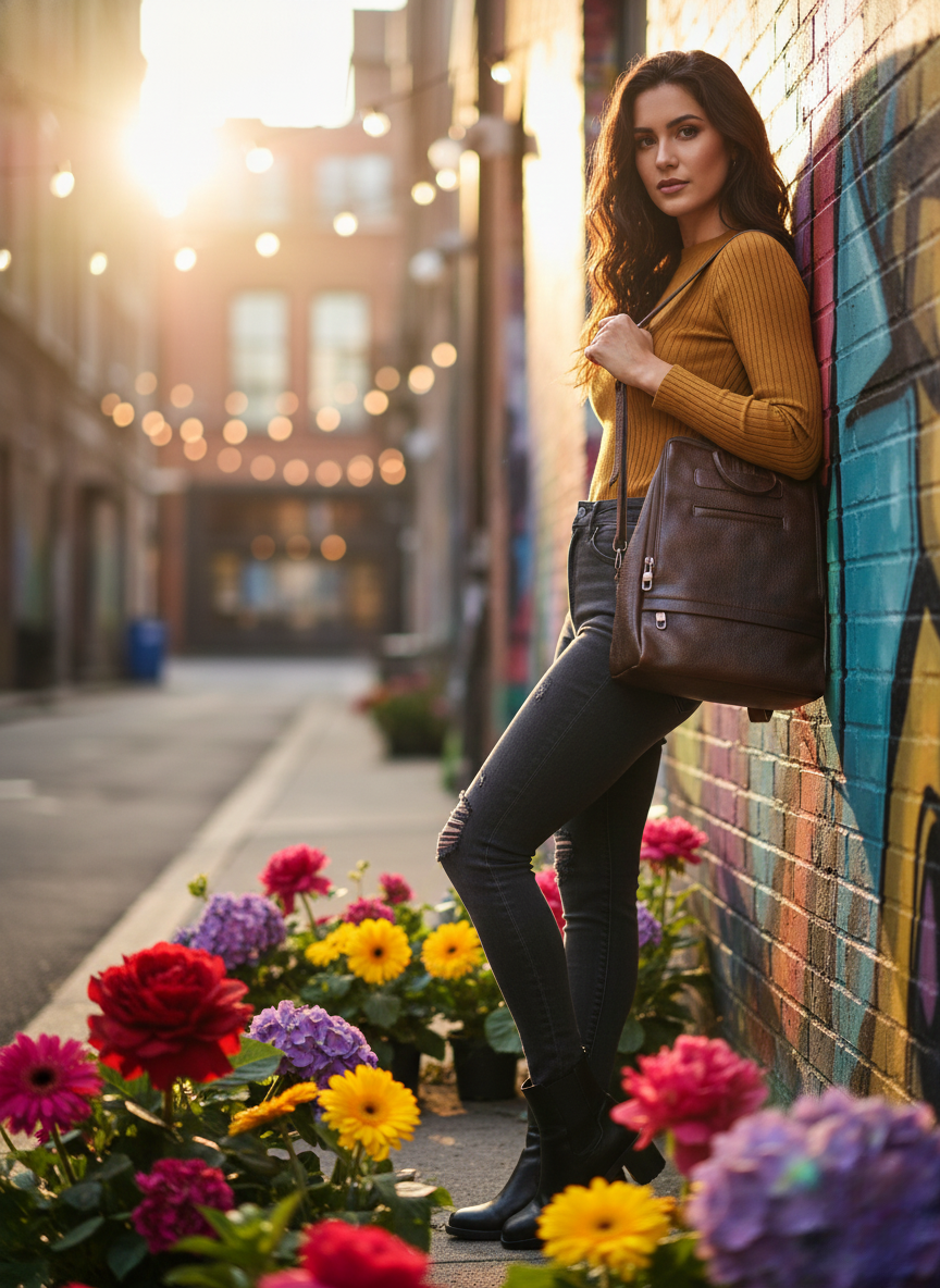 Stylish Women’s Leather Backpack | Genuine Leather Daypack with Multiple Zipper Compartments | Elegant, Lightweight & Durable Bag for Office, Travel, Shopping & Daily Use