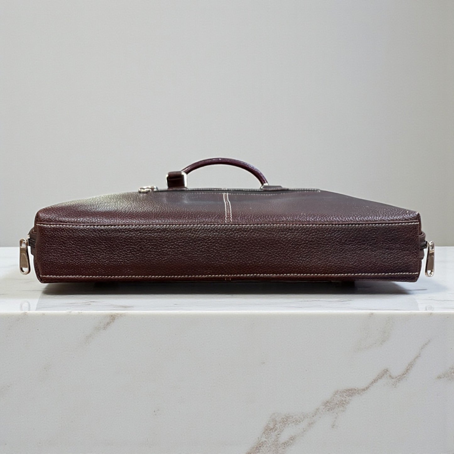 Pure Leather Laptop Bag for Men & Women – 14-Inch Office Bag in Brown with Multiple Compartments, Adjustable Strap, Premium Finish & Contrast Stitching | Unisex Professional Work Satchel - Brown