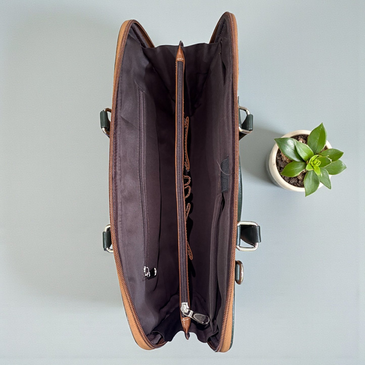 Pure Leather Laptop Bag for Men & Women | Premium 14-Inch Work Office Handbag with Adjustable Strap, Multi Compartments | Stylish Leather Laptop Briefcase – Yellow & Green