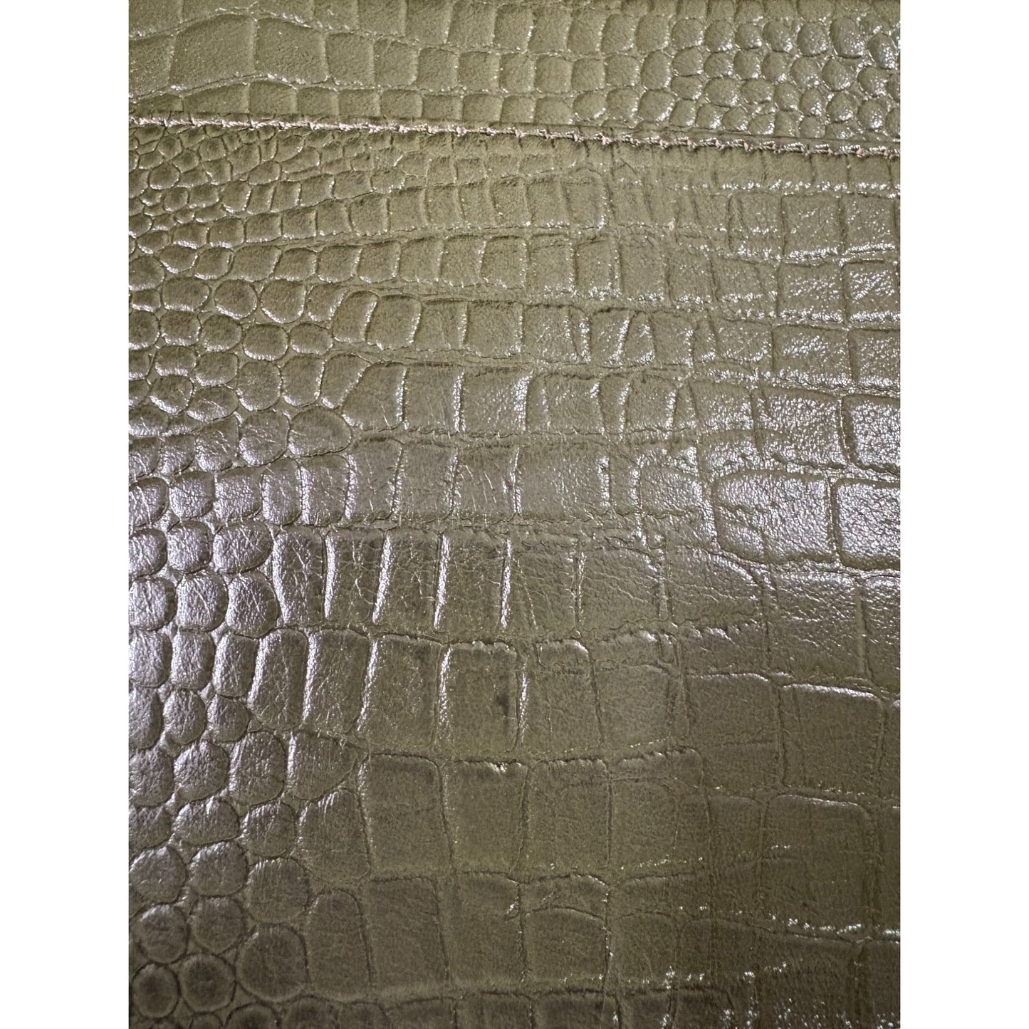 LIDA FASHION Womens Olive Green Leather Sling Bag | Crocodile-Embossed Genuine Leather Crossbody Purse with Adjustable Strap | Compact Yet Spacious for Casual & Party | Stylish & Durable