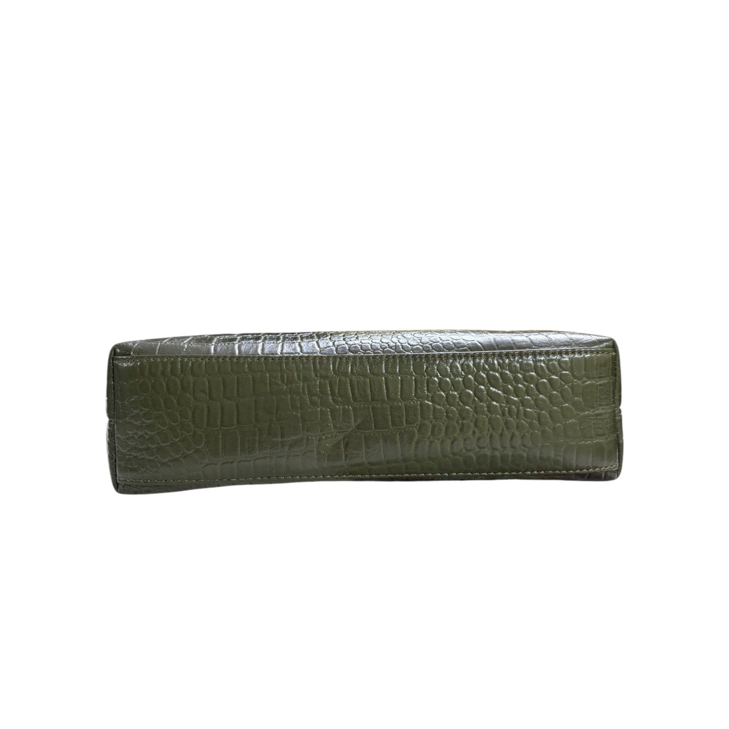 LIDA FASHION Womens Olive Green Leather Sling Bag | Crocodile-Embossed Genuine Leather Crossbody Purse with Adjustable Strap | Compact Yet Spacious for Casual & Party | Stylish & Durable
