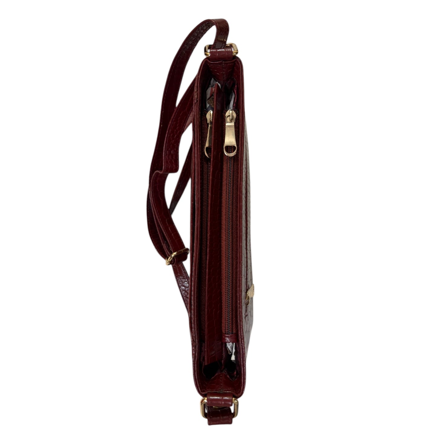Stylish Croc-Embossed Leather Sling Bag for Women – Maroon Crossbody Purse with Adjustable Strap & Spacious Interior | Genuine Leather Everyday Shoulder Bag for Work, Travel & Casual Use (Maroon)