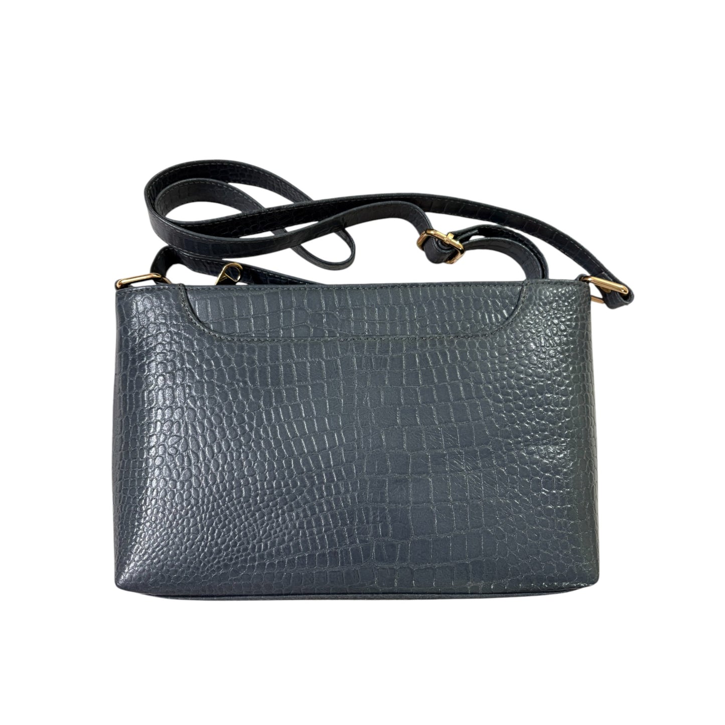 Stylish Crocodile-Pattern Leather Sling Bag for Women | Designer Small Crossbody Shoulder Bag with Adjustable Strap | Trendy Ladies Purse for Office, Travel & Daily Use (Greyish Blue)