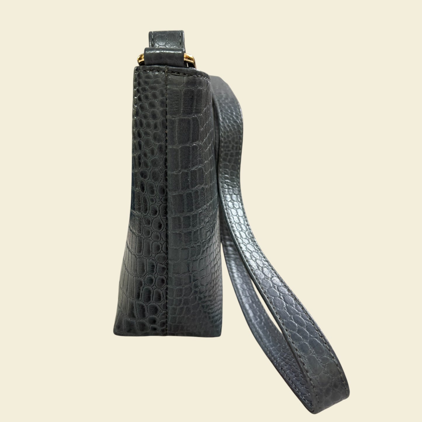 Stylish Crocodile-Pattern Leather Sling Bag for Women | Designer Small Crossbody Shoulder Bag with Adjustable Strap | Trendy Ladies Purse for Office, Travel & Daily Use (Greyish Blue)