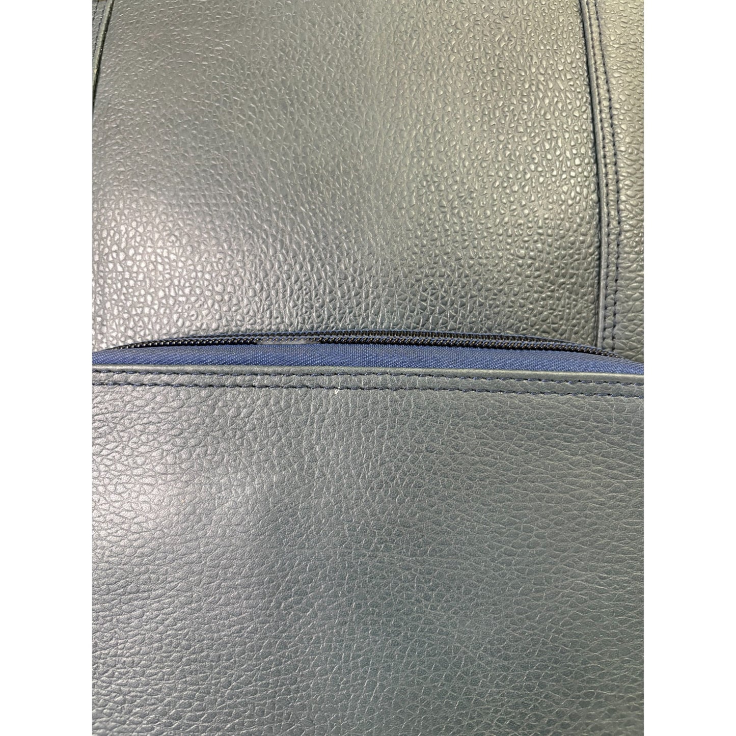 Men’s Genuine Leather Backpack with Laptop Compartment | Contrast Stitching & Brass Hardware | Multiple Organizer Pockets | Office, Travel & Business Use | Stylish Daypack (Blue)