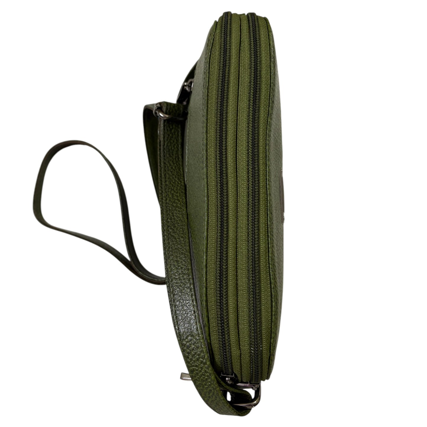 Leather Crossbody Bag, Olive Green, Multiple Compartments, Adjustable Strap (Olive Green)