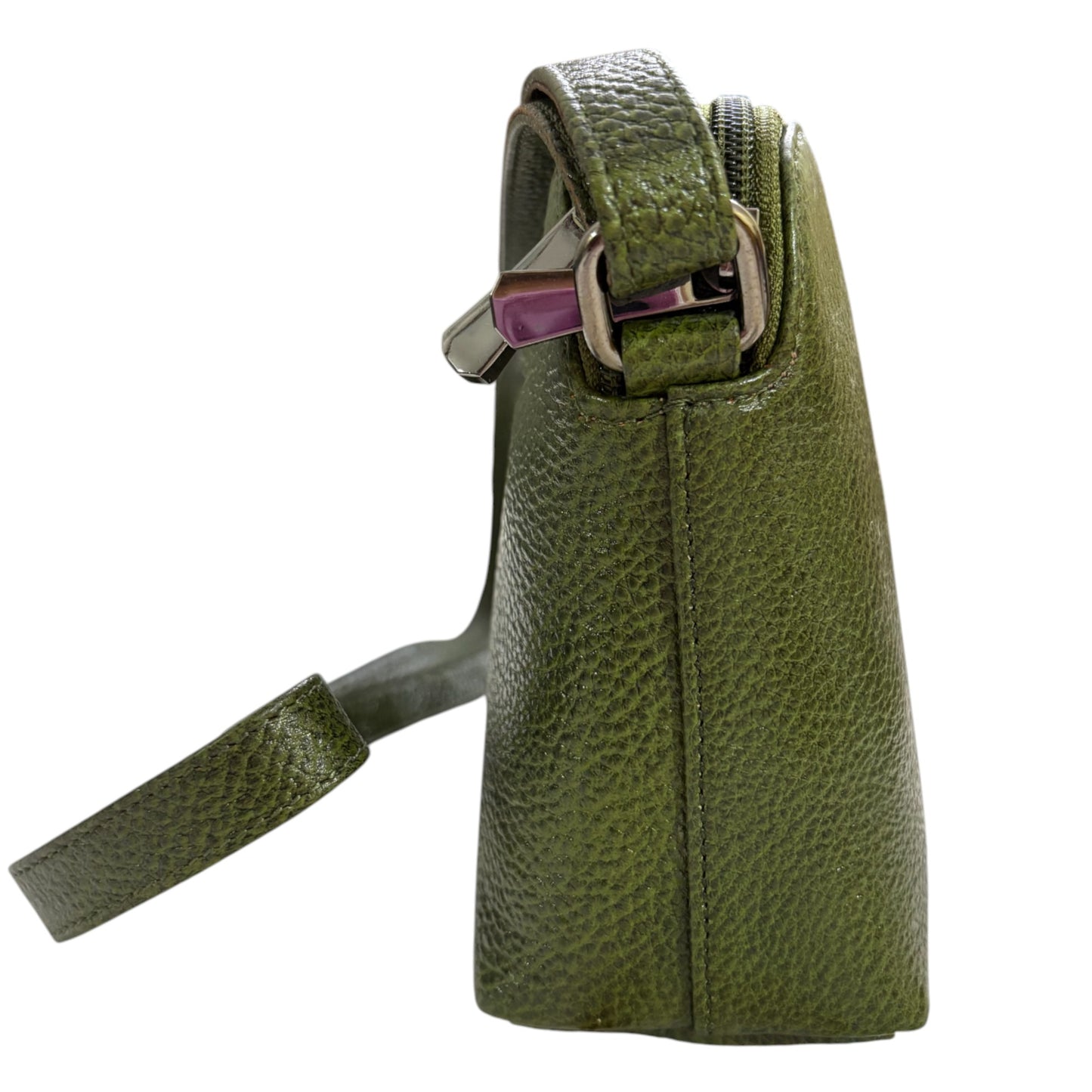 Leather Crossbody Bag, Olive Green, Multiple Compartments, Adjustable Strap (Olive Green)