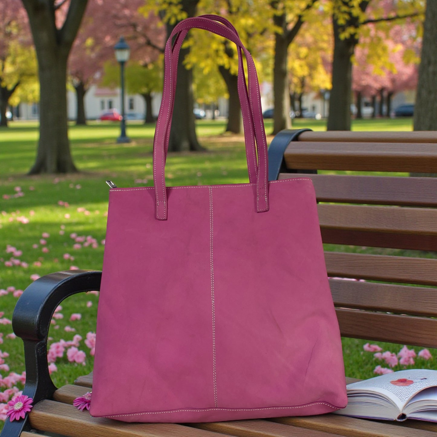 Large Capacity Daily Lifestyle Tote Bag - Modern Mauve with Dual Carry Handles (Pink)