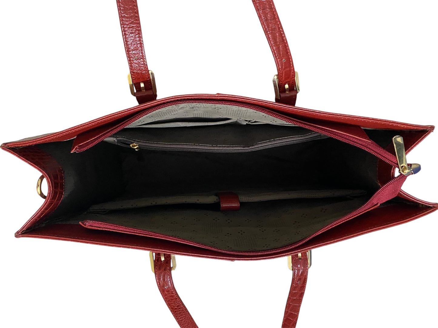 Leather laptop bag for ladies - maroon