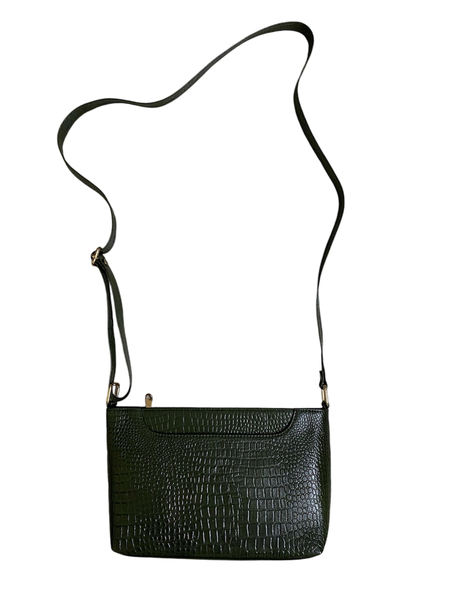 Leather sling bag for ladies - green