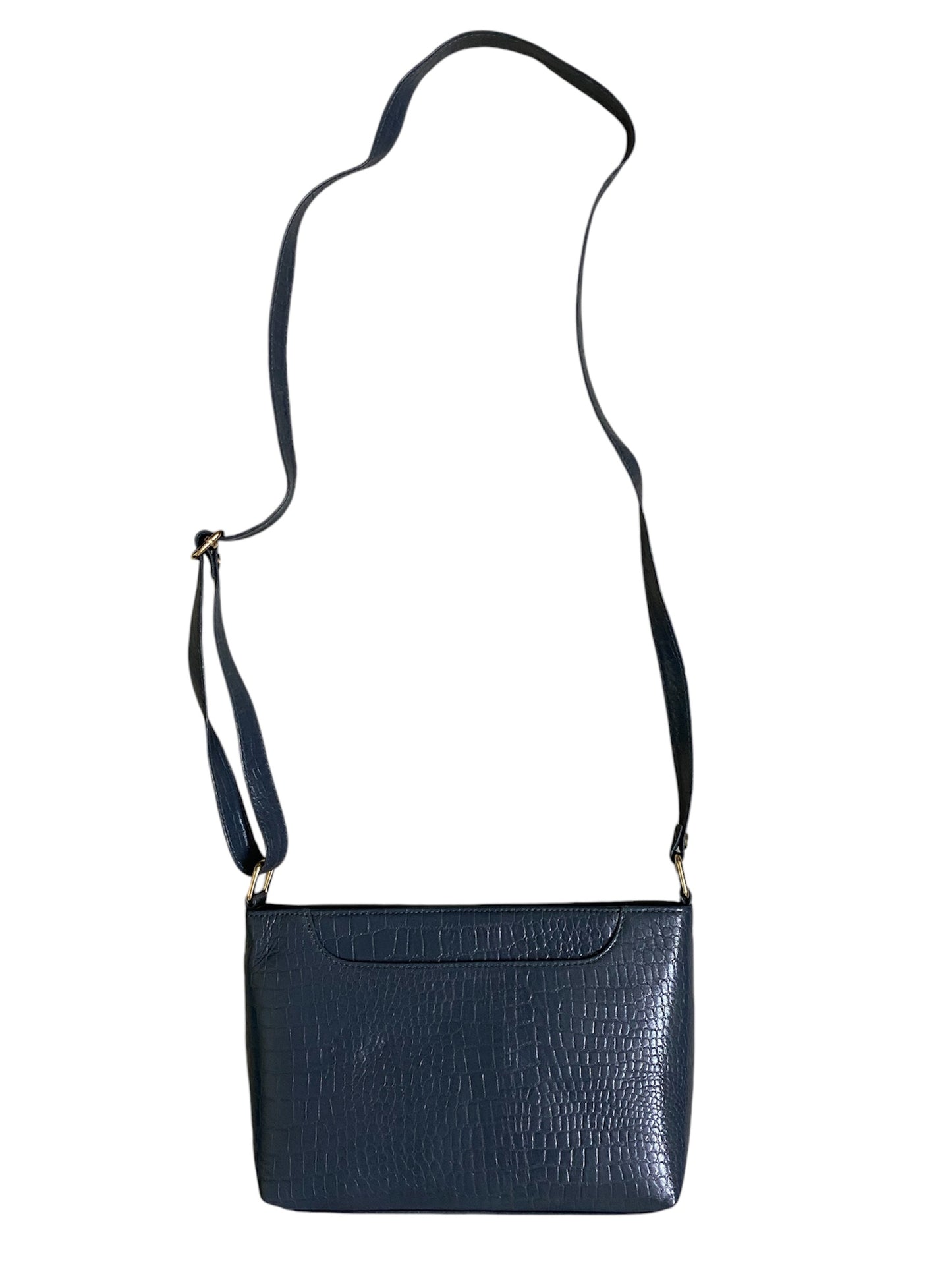 Leather sling bag for ladies - blue