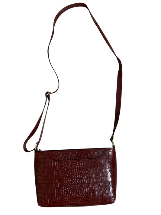 Leather sling bag for ladies - maroon