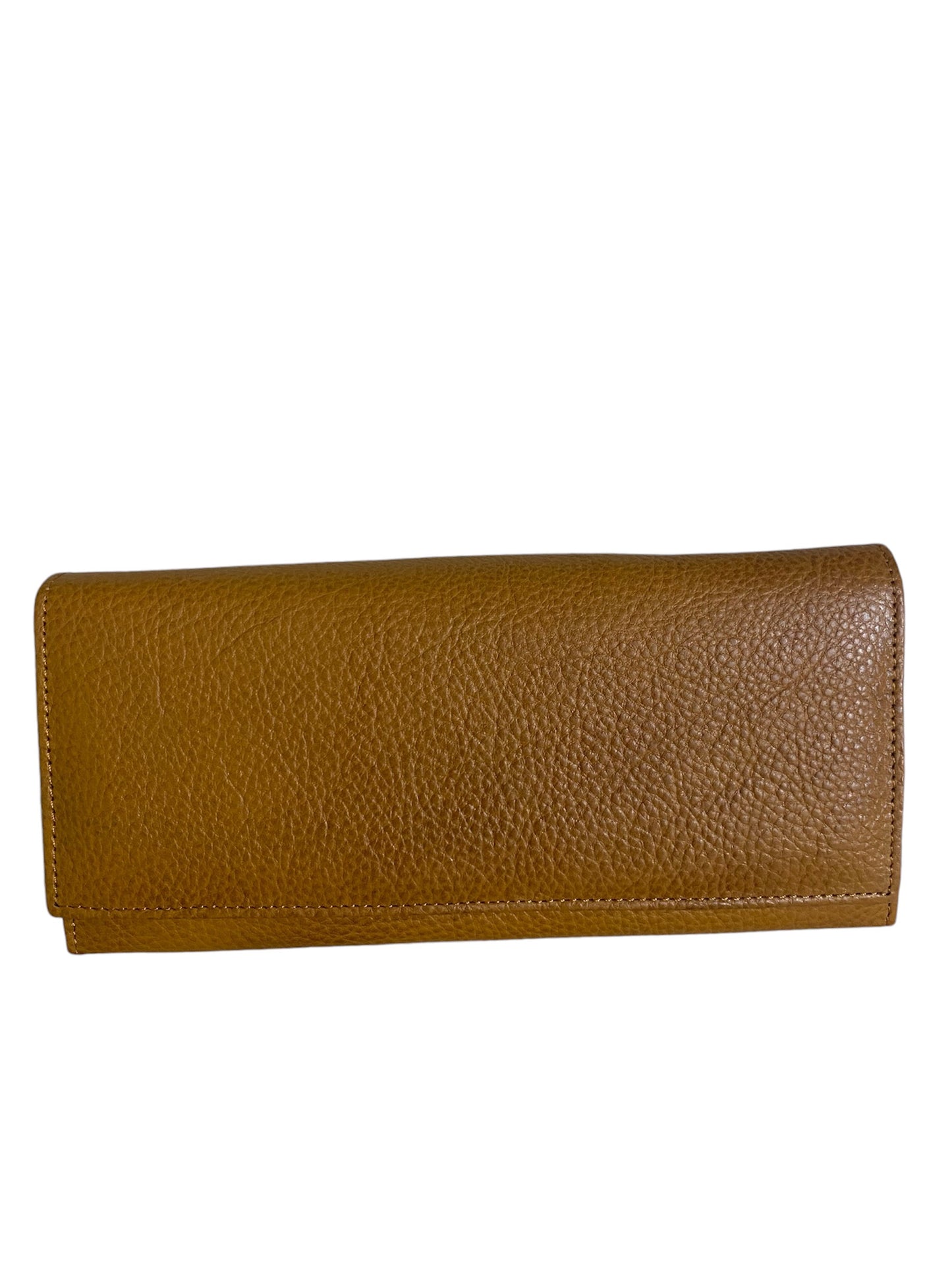 Leather stylish hand wallet for ladies - peachy yellow