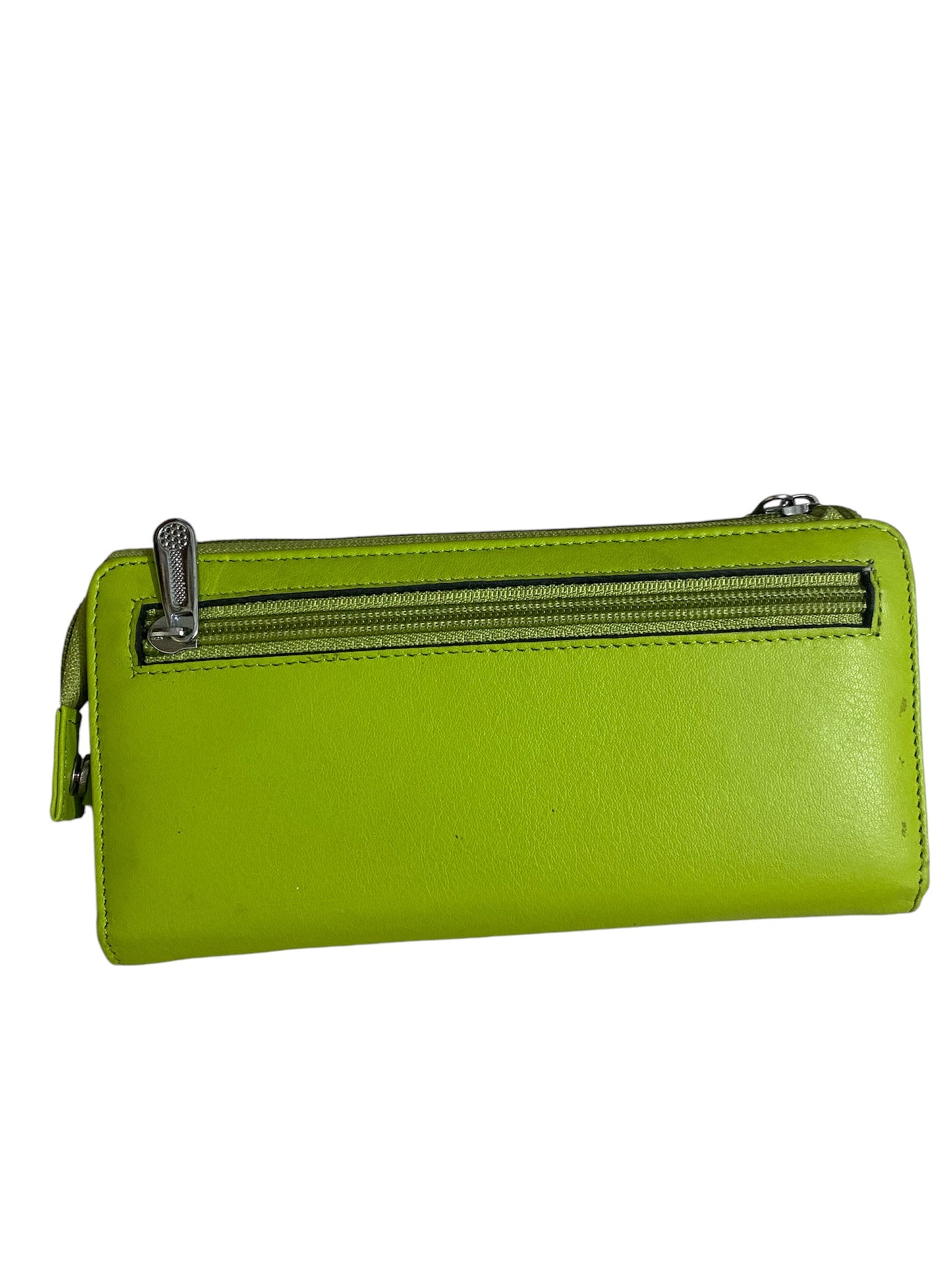 Leather stylish hand wallet for ladies - bright green