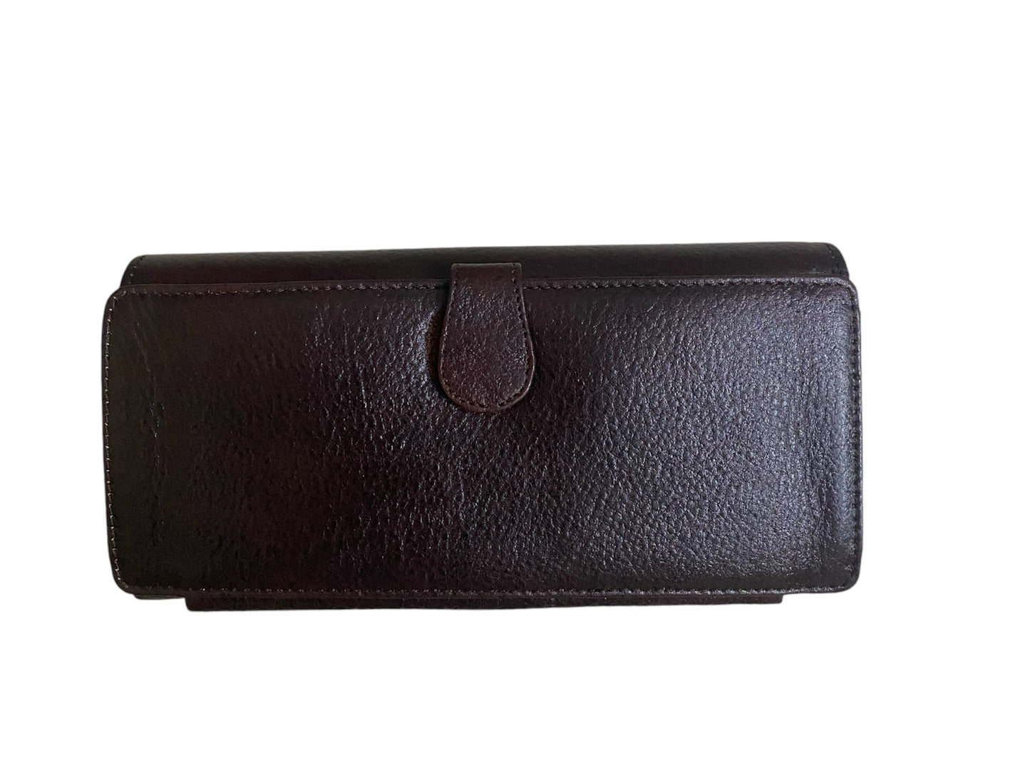 Leather stylish hand wallet for ladies - brown derby