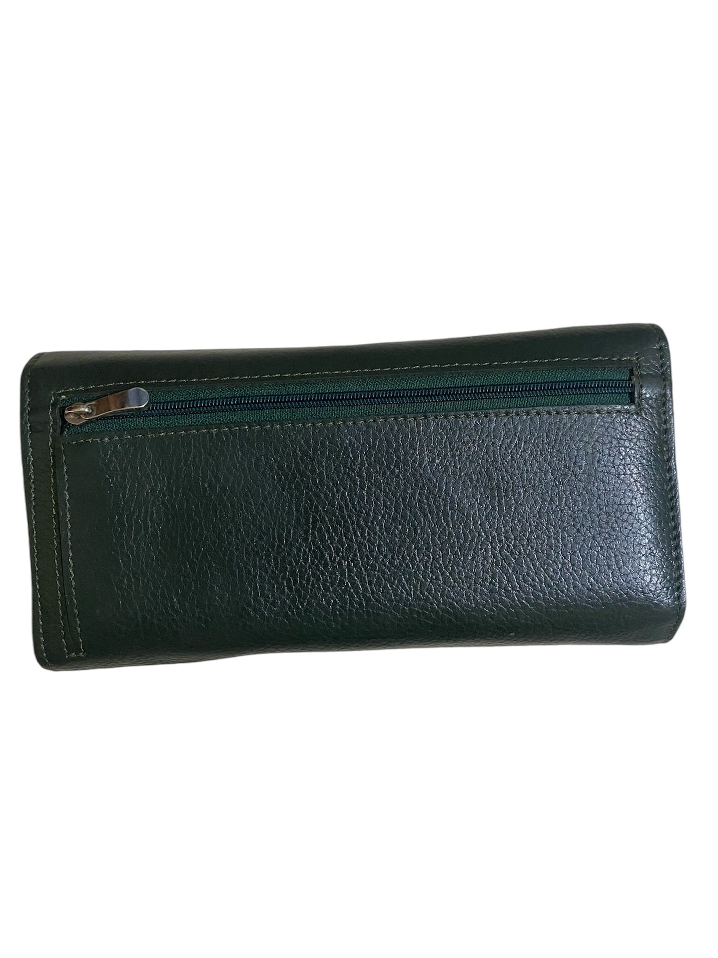 Leather stylish hand wallet for ladies - cardin green