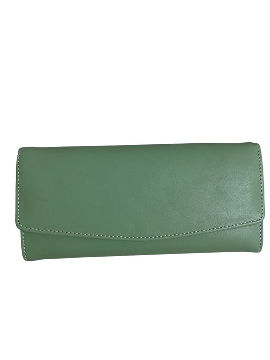 Leather stylish hand wallet for ladies - fall green