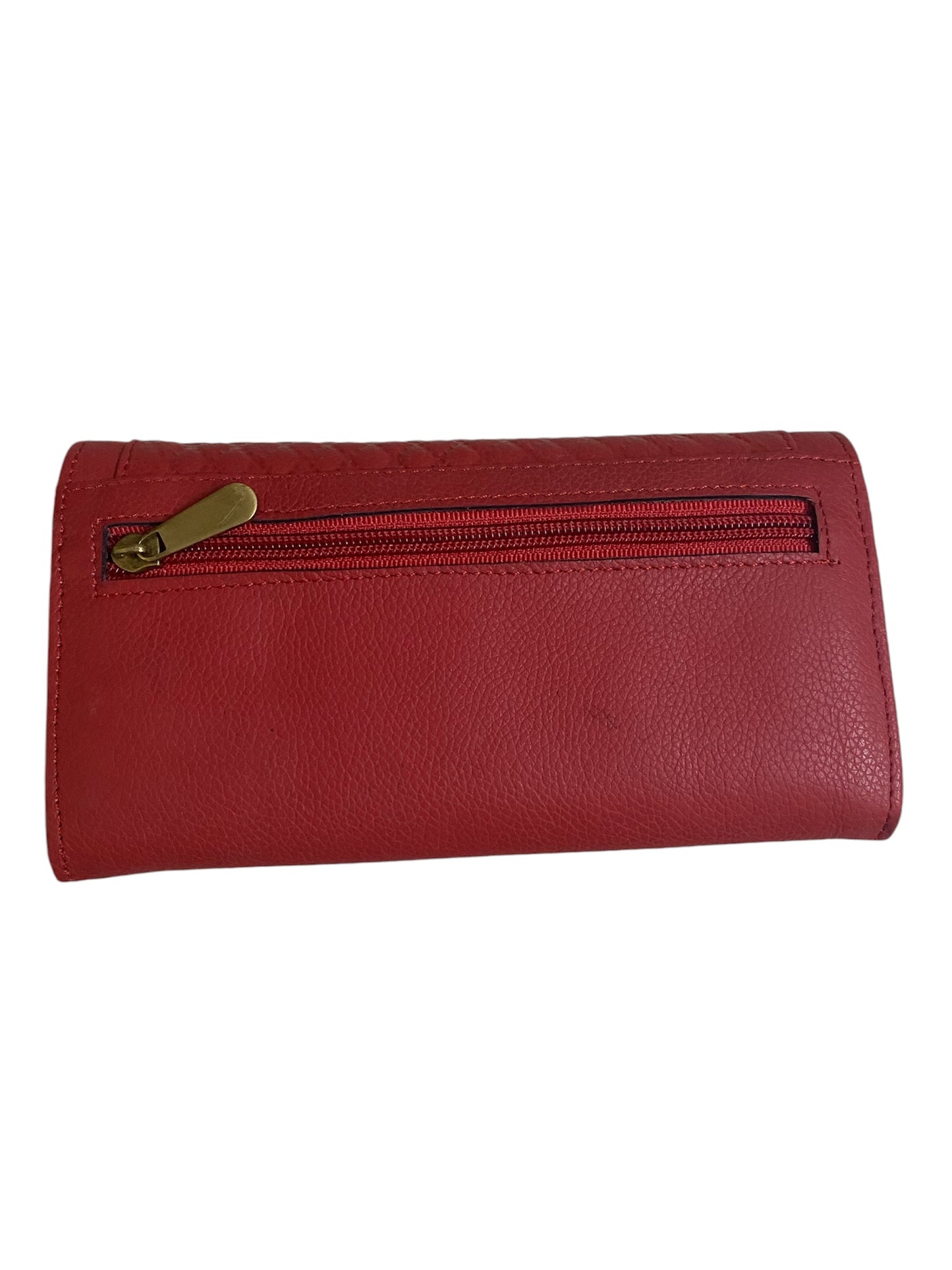 Leather stylish hand wallet for ladies - falu red