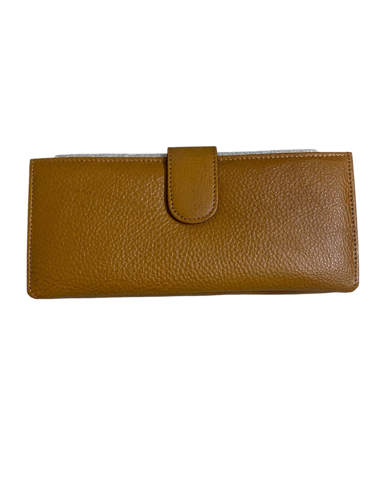 Leather stylish hand wallet for ladies - peachy yellow