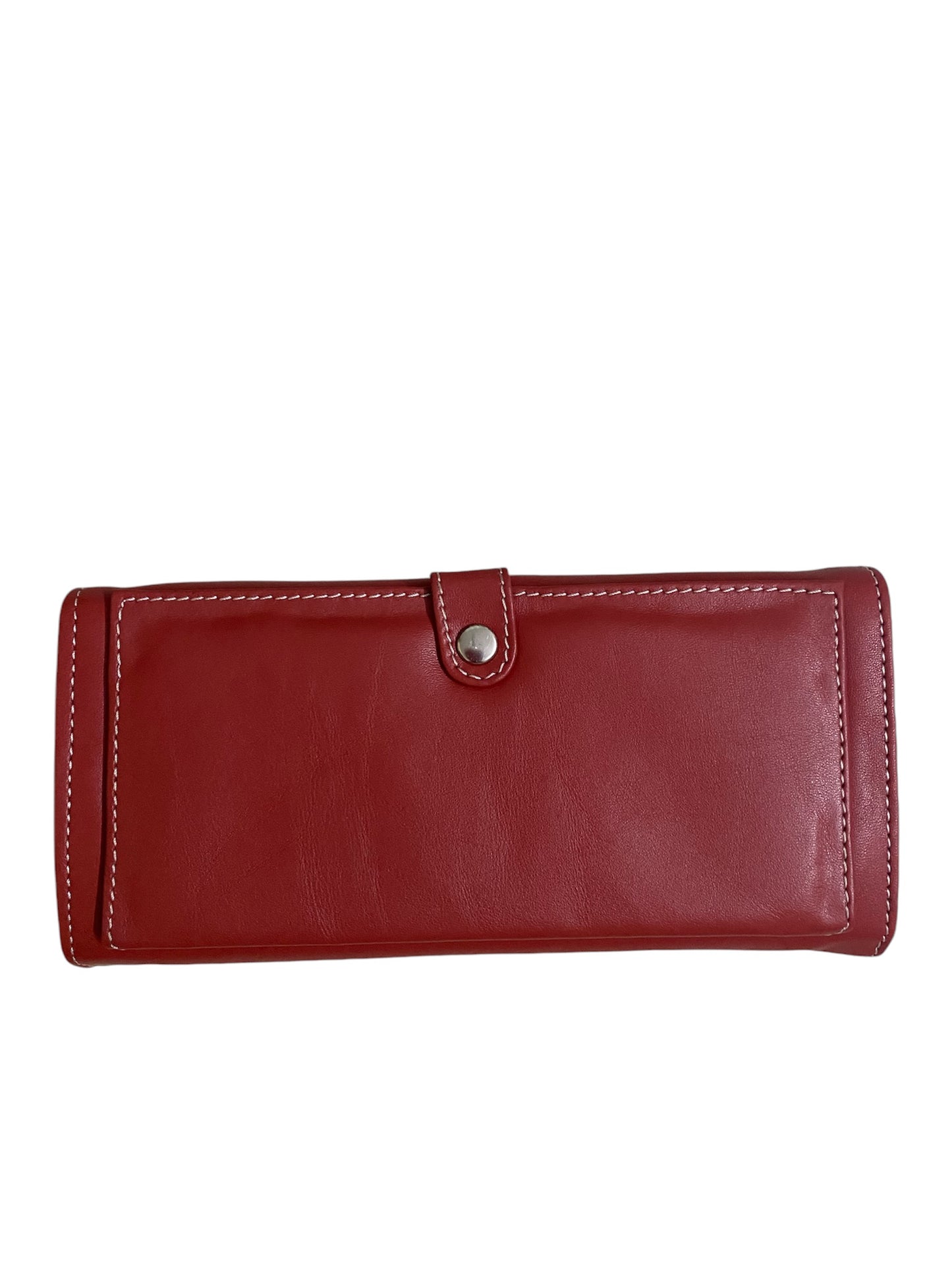 Leather stylish hand wallet for ladies - red berry