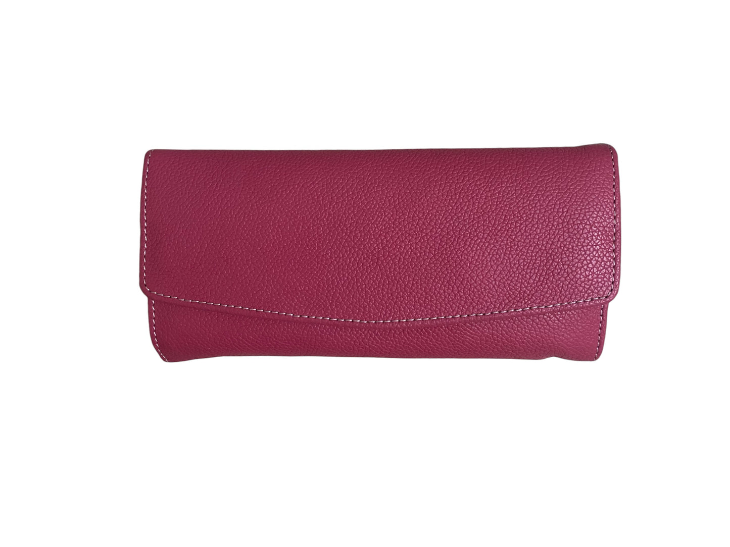 Leather stylish hand wallet for ladies - solid pink