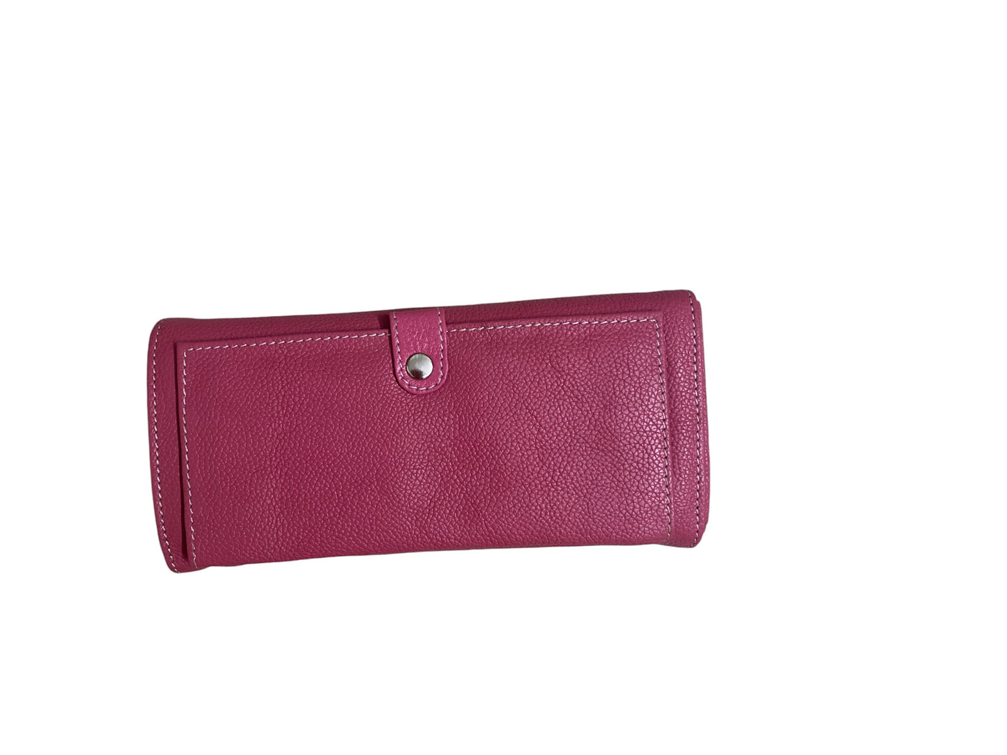 Leather stylish hand wallet for ladies - solid pink