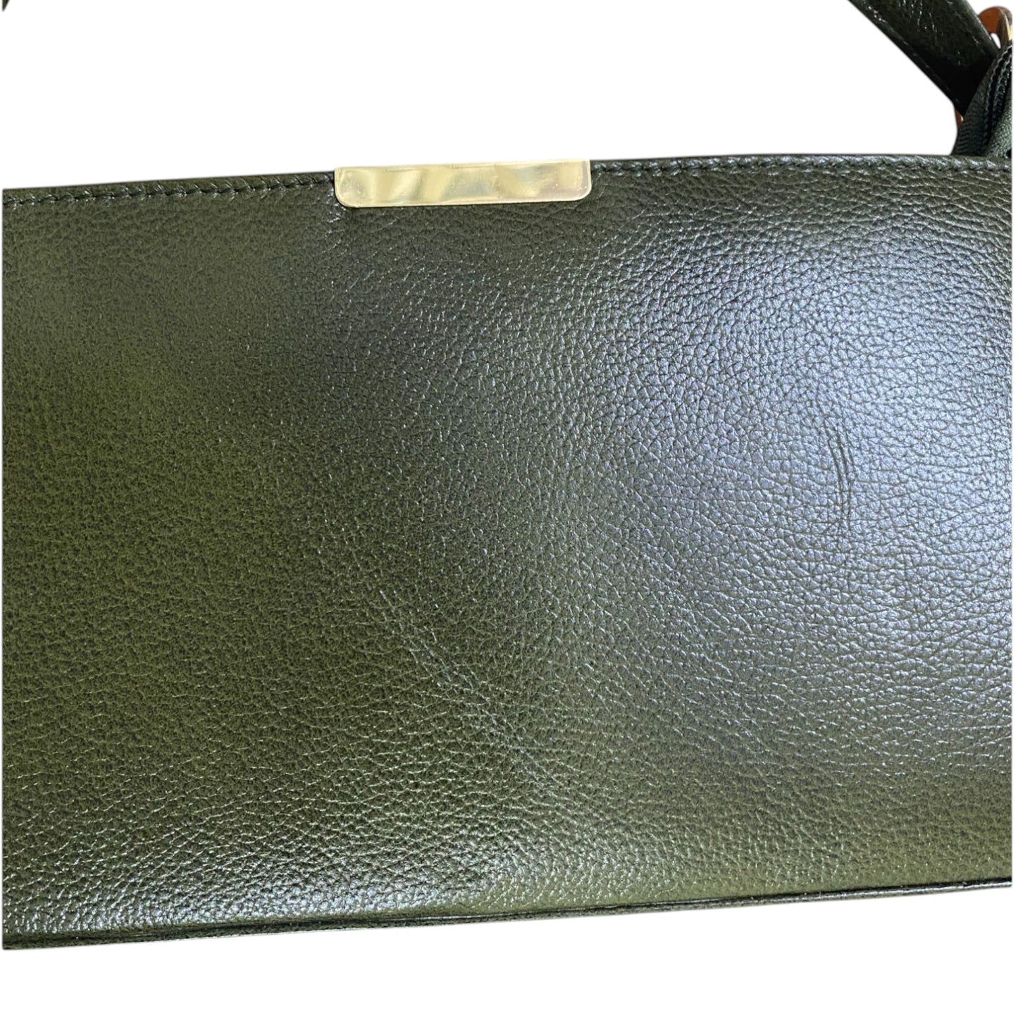 Women's Leather Shoulder Bag | Genuine Leather Baguette-Style Handbag with Gold-Tone Hardware | Slim Profile Purse with Single Strap for Daily & Formal Use | Elegant & Durable (Olive Green)