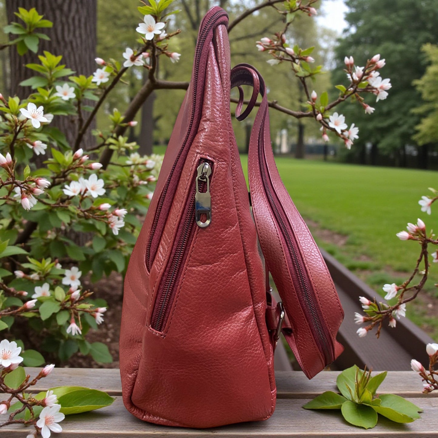 Stylish Women’s Leather Backpack | Genuine Leather Daypack with Multiple Zipper Compartments | Elegant, Lightweight & Durable Bag for Office, Travel, Shopping & Daily Use