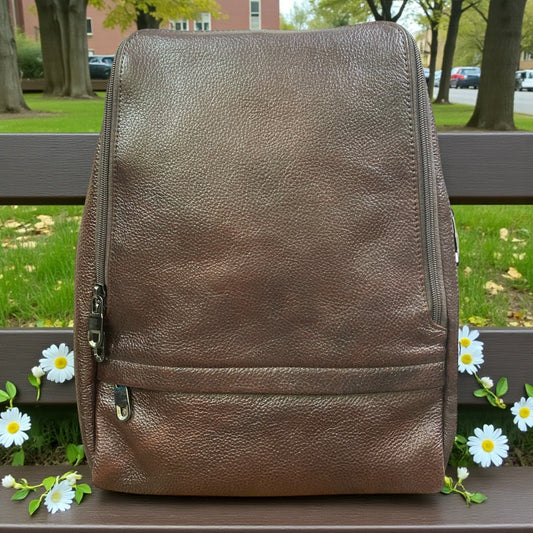 Stylish Women’s Leather Backpack | Genuine Leather Daypack with Multiple Zipper Compartments | Elegant, Lightweight & Durable Bag for Office, Travel, Shopping & Daily Use